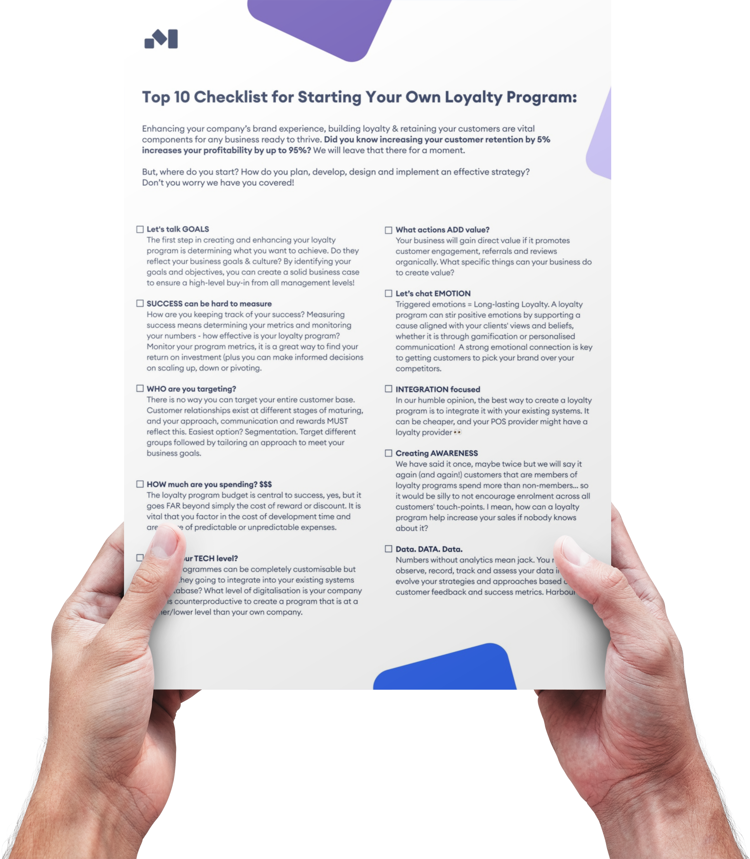 Myloyal Loyalty Programme Checklist