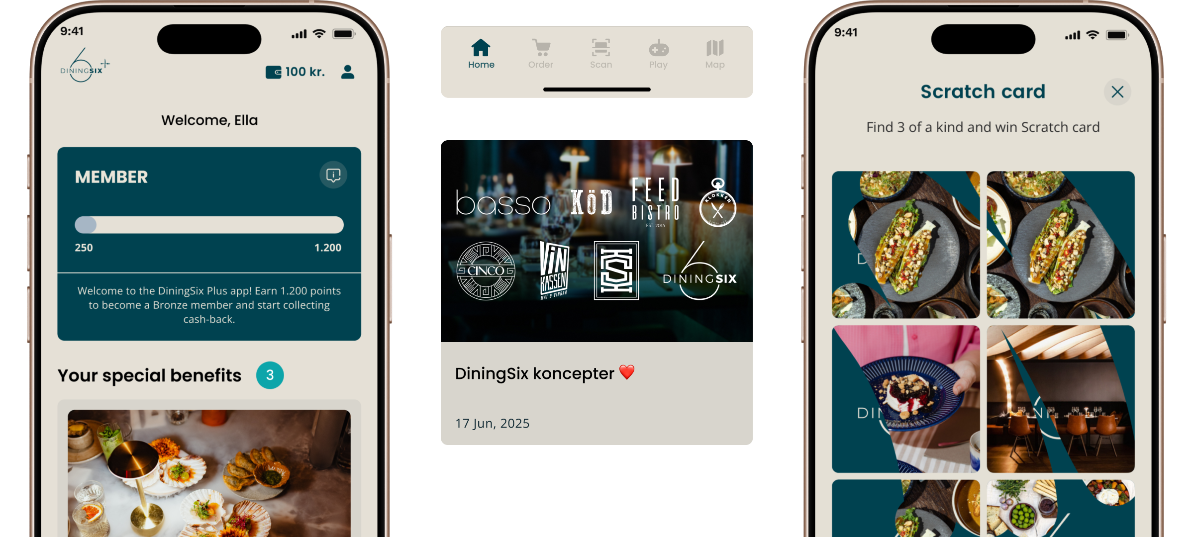Diningsix App Screens